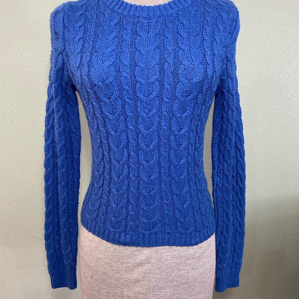 Y2K American Eagle Outfitters Royal Blue Cable Knit Sweater